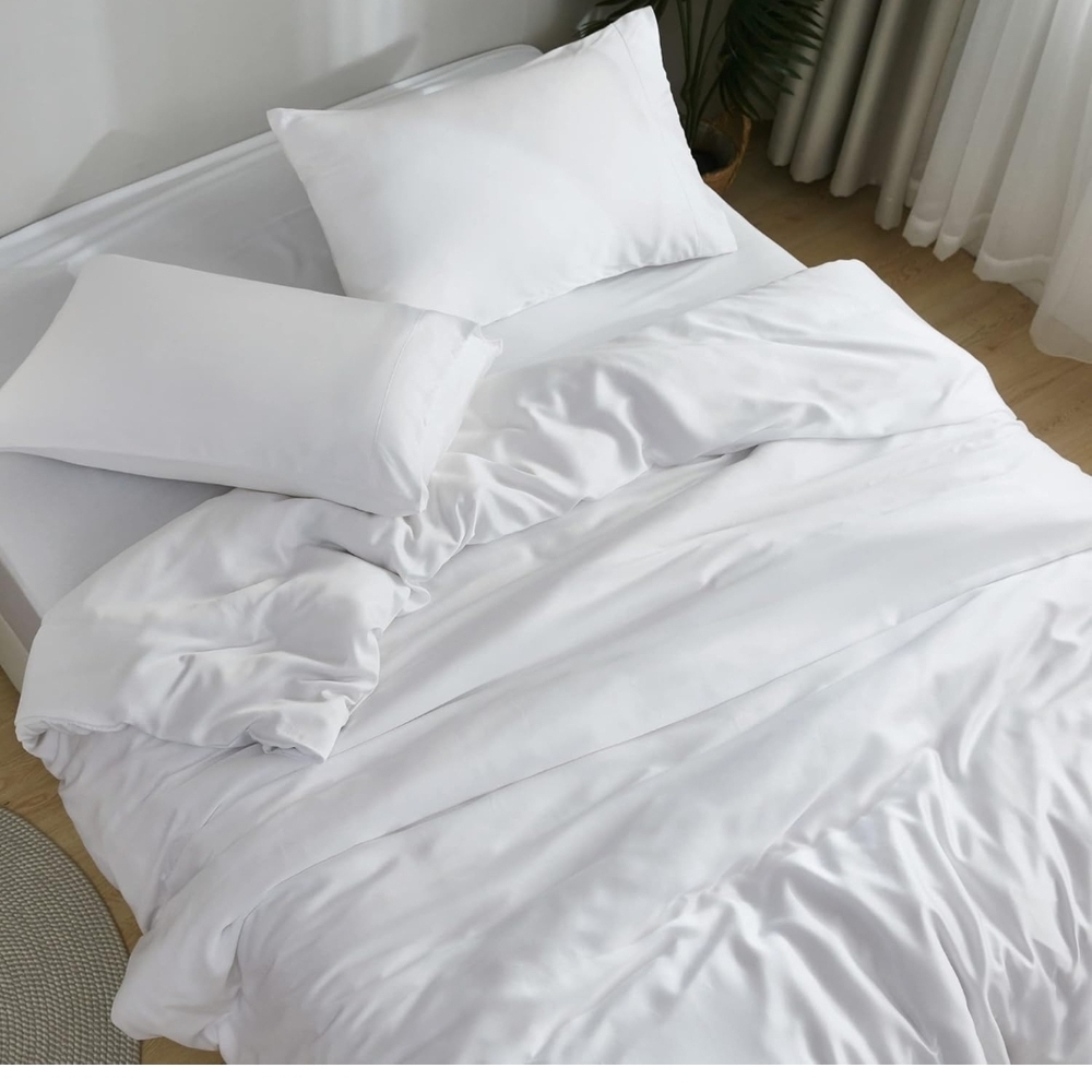 DOZ by Sijo Bamboo Shams – King Size – White – Set of 2 – Cooling Silky Sateen